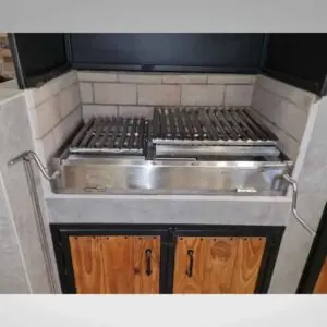 Parrilla Empotrada Doble 100x60 Full inoxidable